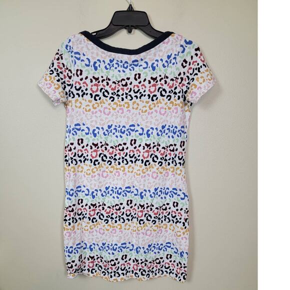 Boden 2P Multicolor Animal Print T-Shirt Dress Women's Size 2 Petite Boat Neck - Picture 3 of 5